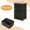 Bedroom Nightstand Fabric Storage Dresser Home Organizer Unit w/3 Drawers Black