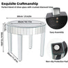 Luxury Silver Crushed Crystal Round Coffee Table Sparkle Diamante Accent Table
