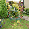 2 Tier Parisian Style Metal Garden Cart Plant Stand Flower Pot Display Decor