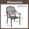 2X Stackable Garden Patio Chairs Outdoor Dining Chairs Cast Aluminum w/Armrests