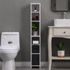 120cm Tall Corner Cabinet with 3-Tier Shelves & 3 Doors Storage Living Room Slim