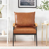 Single/Double/Triple Sofa Armchair Faux Leather Cushion Seat Metal Frame Armrest