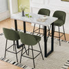 2X Breakfast Bar Stools Thickened Pad Linen Dining Chairs for Counter Kitchen