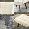 Upholstered Velvet Fabric Armchair and Footstool Adjustable Back Lounge Chair UK