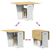 5 Piece Dining Set Foldable White Pinewood W5P4