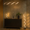 Black Twist Floor Lamp Living Room Light Integrated LED Standard Standing Light