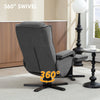 Rocker Swivel Recliner Chair with Footstool, Velvet Upholstered