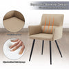 2x Faux Leather Dining Chairs Kitchen Dining Room Office Metal Legs Beige