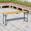 Folding Wooden Beer Table and Bench Set Garden Outdoor Bistro Bench Desk Chairs