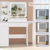 Vanity Table LED Light Mirror Makeup Dressing Desk With Drawers And Shelf UK