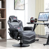 Massage Gaming Chair, Swivel Racing Gaming Recliner with Retractable Footrest