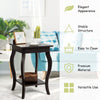 Living Room End Table Open Storage Shelves Sofa Side Table-Coffee