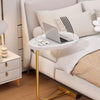 C Shaped Side Table for Sofa Coffee End Tables for Living Room Bedside white