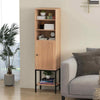 Sturdy Metal Support Slim Cupboard Tall Kitchen Storage Cabinet-Natural