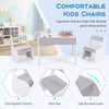 Kids Table and Chair Set 4-in-1 Wooden Activity Table and 2 Chairs for Drawing