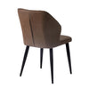 Pair of Faux Leather Dining Chairs Brown Seat Angel Backrest Kitchen Restaurant