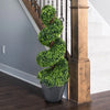 2pcs Large Artificial Spiral Boxwood Topiary Palm Tree Fake Plant Outdoor Decor