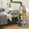 Wooden Spinning Book Tower 360° Display Rack Storage Organizer Green