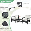3PCS Outdoor Furniture Set Garden Table Chair Set Wicker Rattan Chair Bistro Set