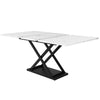 Extendable Table 120-160x80cm Kitchen Table White Marble Effect Telescopic Table