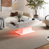 Coffee Table with RGB LED Lights Rectangular Cocktail Table For Living Room New