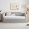 Dusk Dover Stone Grey Woven Fabric Day Bed RRP £629
