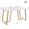 Dining Table with Marble Effect and Metal Frame Home Kitchen Dining Furniture