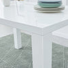 Wood White High Gloss Dining Table Dining Room Rectangular 4-6 Seats Kitchen
