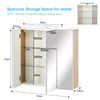 LED Bathroom Cabinet Mirror Wall Mounted 3 Doors Storage Cupboard Glass Shelf