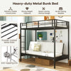 Convertible Couch and Bed with Ladder & Safety Guardrails-Black