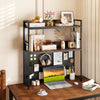 Multipurpose 2-Tier Desk Hutch with Pegboard-Brown