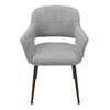 2Pcs Kitchen Dining Chairs Linen Fabric Padded Home Office Chair Set Hollow Back