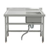 100cm Stainless Steel Commercial Sink Single Bowl Kitchen Catering Prep TableKit
