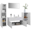 Bathroom Furniture Set High Gloss White Engineered Wood