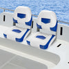 2 Pcs Folding Low-Back Boat Chair Fold-Down Ergonomic Yacht Seat W/ Strap