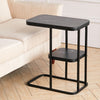 Black Marble Effect Table 2 Tiers Small Stand Side Unit Living Room Bedroom Dorm