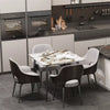 4-Person Large Glossy Marble Dining Table Modern Kitchen Table Office Work Table