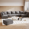 Flamaker Cord Corner Sofa Suite Set Footstool 3 Seater Grey Blue Beige Chairs