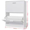 heybb White Wooden Shoe Cabinet with 2 Compartments,Wooden Shoe Cabinet, W8S8