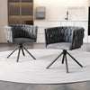Set of 2 Velvet Dining Chair Single Light Luxury Living Room Bedroom Swivel Gray