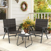 3 Piece Patio Bistro Rattan Furniture Set with 2 Armchair and Table