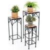 Metal Plant Stand Set of 3 Painted Flowerpot Mosaic Display Rack Pot Holder