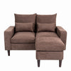 2 Seater faux leather/Linen Fabric Love Seat Sofa Armchair with Footstool Couch
