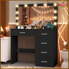 Dressing Table with 5 Drawers and 11 LED Lights Hollywood Mirror Makeup Desk