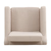 Beige Armchair with Rubber Wood Legs Upholstered Accent Chair Single Sofa Lounge