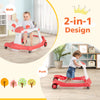 2-in-1 Baby Walker Foldable Activity Baby Push Walker w/Adjustable Height &Speed