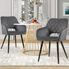 Pair of Dining Chair Velvet Diamond Chairs with Metal Legs Black/Blue/Grey/Green