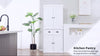 Freestanding Kitchen Pantry Cupboard Storage Cabinet with Doors White
