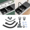 New Inset Quartz Stone Single Double Deep Bowl Kitchen Sink w/Drainer Waste Kit