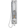 Aluminium shower tower panel with hand shower & massage jets rain column wall